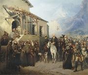 Creator:Adolf Charlemagne. Field Marshal Alexander Suvorov at the top of the St. Gotthard September 13 Germany oil painting artist